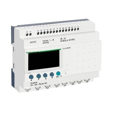 SR2A201BD - kompakt akıllı röle Zelio Logic - 20 G Ç - 24 V DC - saat yok - ekran